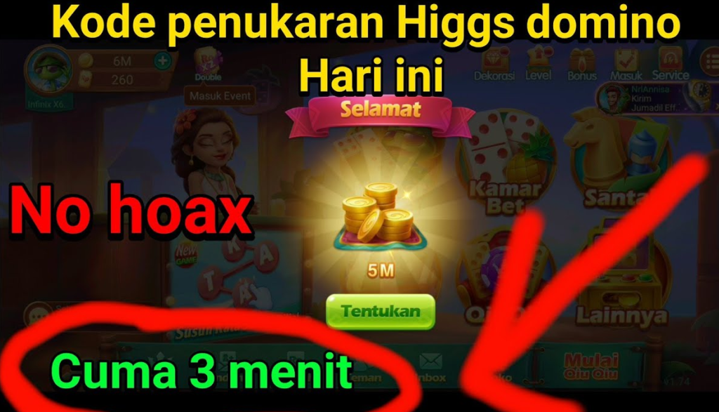 Kode Penukaran Higgs Domino Hari Ini