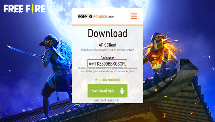 Kumpulan Kode Aktivasi Akun Advanced Server Free Fire Terbaru